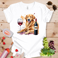 Golden Retriever and Wine
