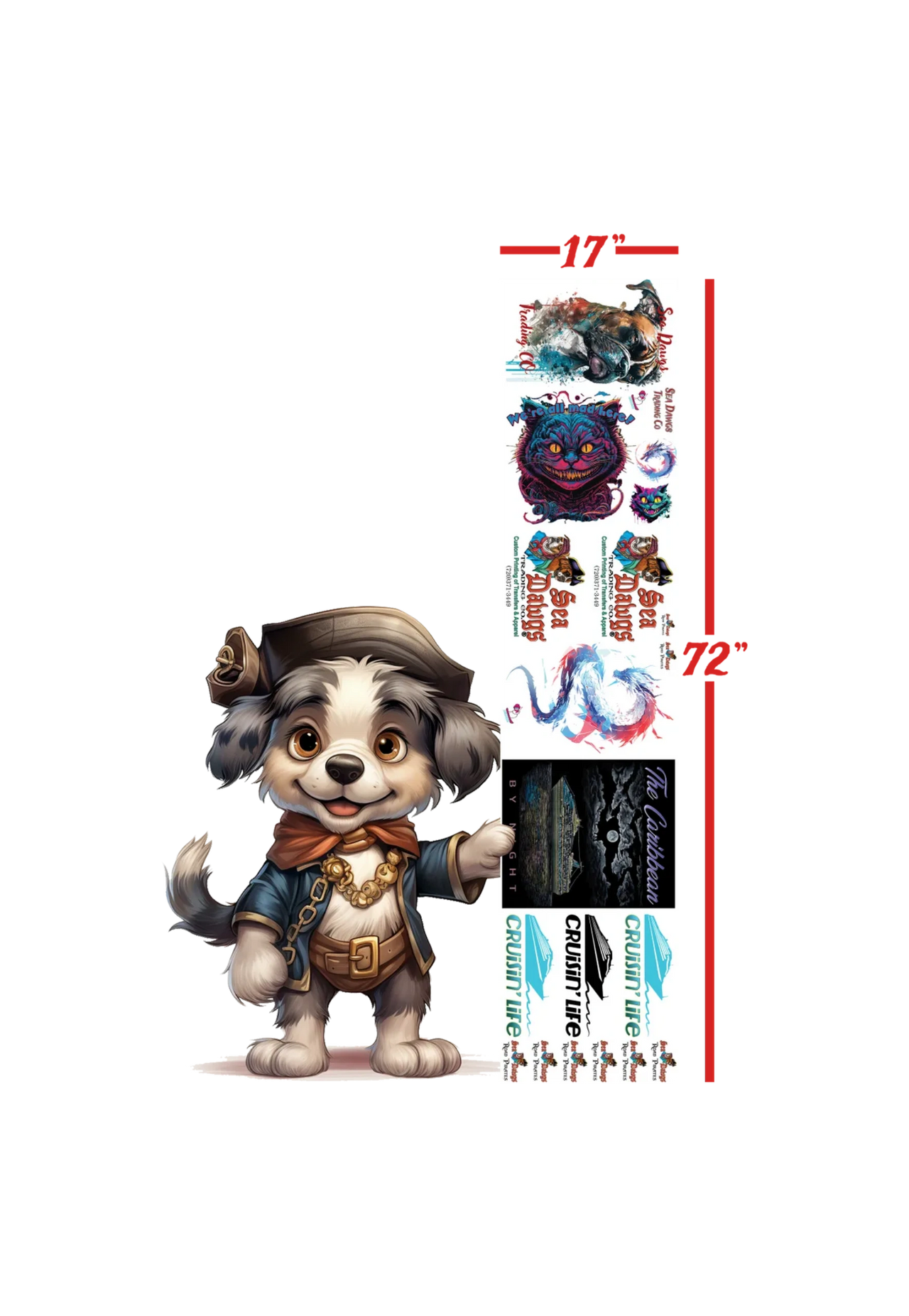 Custom DTF Gang Sheets by size